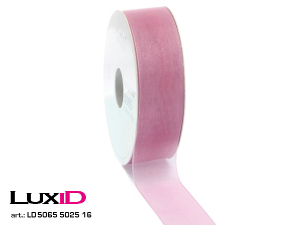 Organza woven edge V 16 old rose 25mm x 50m